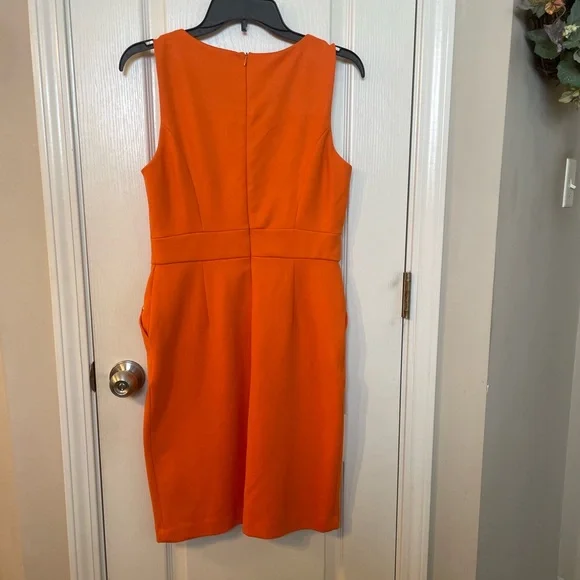 Andrea Jovine bright orange fitted shift dress sleeveless - Picture 2 of 14
